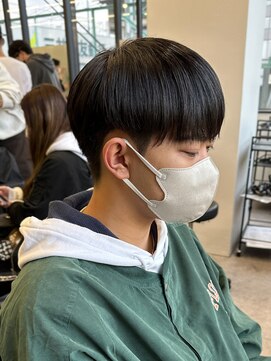 エルマーク(L-MARK) 黒髪マッシュナチュラルマッシュメンズヘア韓国ツーブロック