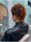 オレンジスパイキーショート