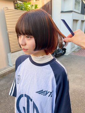 トゥコ(tuco) ボブ　インナーカラー　オレンジ　デザインカラー