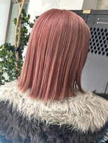 ヲタク(wotaku.)&nbsp;ミルクティーピンクダブルカラーケアブリーチ艶髪ハイトーンボブ