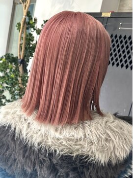 ヲタク(wotaku.) ミルクティーピンクダブルカラーケアブリーチ艶髪ハイトーンボブ