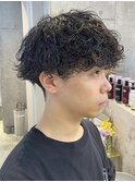 波巻きパーマ マッシュ