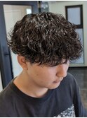 メンズマッシュ　波巻きスパイラルパーマ