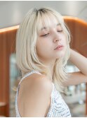 20代30代ミディアム顔周りレイヤーカット髪質改善トリートメント