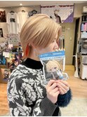 風楽奏斗ミルクティーベージュオレンジメッシュウルフカット