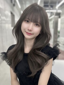 ノク 渋谷(nok) 韓国ヘア くびれ巻き レイヤーカット 透明感カラー前髪小顔ヘア