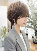 【３０代４０代５０代】小顔ショート/グレージュ/小顔/顔周り