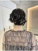 タイト/ヘアセット/ヘアアレンジ/ベロア/リボン/ツイン