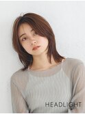外ハネレイヤー#ミディアム#小顔似合わせカット#ダークアッシュ