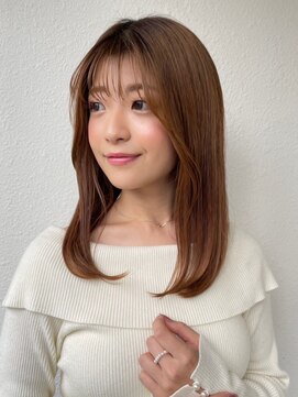 カバーヘア ブリス 戸田公園西口店(COVER HAIR bliss) ミディアムレイヤーカット/ミルクティーベージュ/小顔p戸田公園