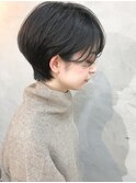 20代30代に人気 ナチュラルシンプルショートボブ ダークブラウン