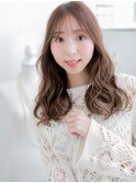 シースルーバング/細めハイライト/スモーキーベージュ/ゆるふわg