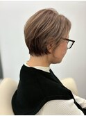 似合わせショートボブ/フェザーショート/細めハイライト