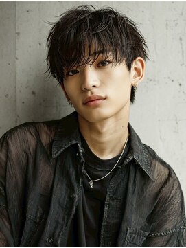 ダブルアール(RR MEN'S SALON) リバースセンターパート/ニュアンスパーマ/由比ヶ浜