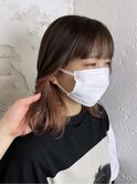 インナーカラーピンクベージュ10代20代池袋