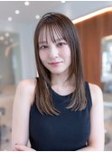 大人かわいい前髪セシルカットココアブラウンフリンジウェーブ