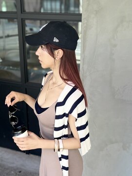 ワン エイティー ディグリース 恵比寿(180°One Eighty Degrees.) Red hair ぱっつんロングヘア