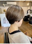 30代40代50代☆カジュアルボブ☆細めハイライト☆マロンベージュ
