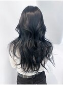 ロング顔周りレイヤー韓国ヘア美髪_ba532281