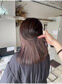 30代インナーカラー　上ラベンダーブラウン×下ピンクグレージュ