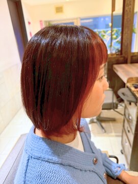 ヘアリゾート粋 ティガ 池袋店(tiga) フェイスフレーミングカラー/ピンクレッド