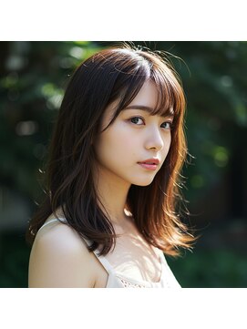 コトナ 越谷店 ミディアムレイヤー/顔周りレイヤー/オリーブグレー/20代30代