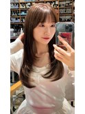 ナチュラル小顔前髪あり後れ毛サイドバング結べるボブくびれヘア