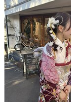 リノ 吉祥寺(Lino kichijoji)&nbsp;卒業式着物ヘア　ポニーテールアレンジ