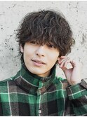 サーフカール/ 刈り上げセンターパート/ブルーブラック[新宿駅]