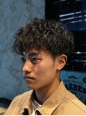 ツーブロック×波巻きパーマ
