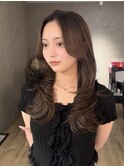 大分韓国かき上げレイヤーカット大人レイヤー顔まわりレイヤー