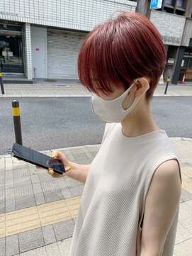 マッシュ(MASHU) チェリーレッド 刈り上げショート◎30代40代50代