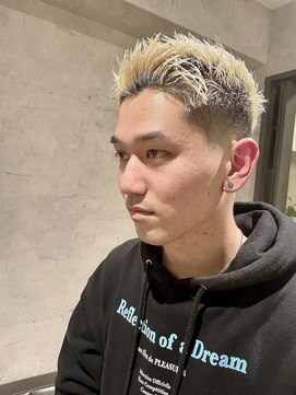メリケンバーバーショップ トーキョー(MERICAN BARBERSHOP TYO) YS STILE.束感ショート.波巻き.ハイライト.マッシュパーマ98