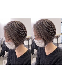 【日本各地で開催するハイライトセミナー講師がプロデュース！】オシャレを楽しむ白髪ぼかしハイライト♪