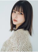黒髪/ボブルフ/ネビージュ/小顔/ワンレン/水戸/髪質改善/前髪
