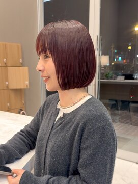 ユウヘアー 千代田橋店(U Hair) 暖色×顎ラインボブ