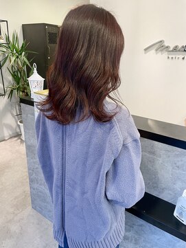 メデル(mederu) ブリーチなしダブルカラーワインレッドボルドーカラー大人可愛い