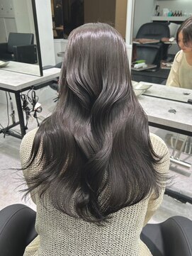 ペレ 栄 アネックス(PELE栄ANNEX) 韓国 くびれロング レイヤー ワンホンヘア 小顔前髪