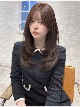 シエルバイアフロート(ciel by afloat) ロングレイヤーカット/ワンカール/前髪/グレージュカラー