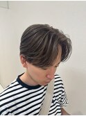 メンズハイライト センターパート