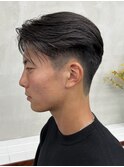 メンズセンターパートニュアンスパーマ毛流れ縮毛矯正刈り上げ