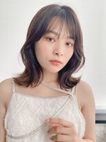 アグノス 青山(Agnos)&nbsp;ミディアムヘア 暗めカラー デザインカラー くびれヘア