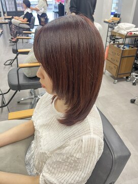 クラン 岡本(Chlan) 大人レッドブラウン×小顔ミディ