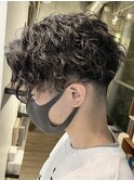 原宿メンズパーマ波巻きパーマセンターパートシャドウパーマ◆