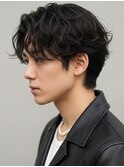 マッシュ 波巻きパーマ ニュアンスパーマ ツーブロック 20代