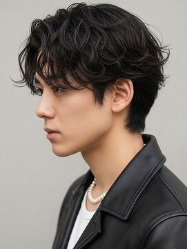 ソウル 福山駅前店(SOUL.) マッシュ 波巻きパーマ ニュアンスパーマ ツーブロック 20代