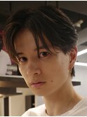 メンズ髪質改善縮毛矯正シースルーセンターパート韓流ヘア