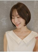 くせ毛多毛ショートボブ前上がりボリュームシースルー大人丸み夏
