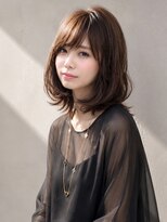 ノラ ギンザ(NORA GINZA)&nbsp;ミディアム×ひし形×内巻き×レイヤーカット×前髪あり30代40代