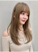 美髪レイヤーカット/顔まわりレイヤー/くびれミディアムレイヤー